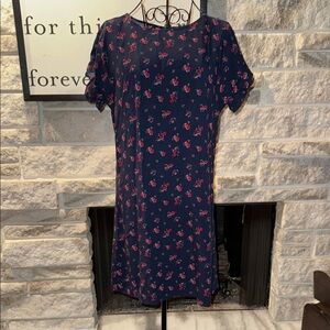 Floral Navy Dress Beach Lunch Lounge